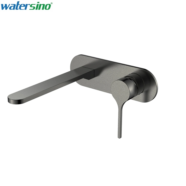 Gun Metal Brushed Bathroom Wall Mounted Hand Wash Basin Faucet