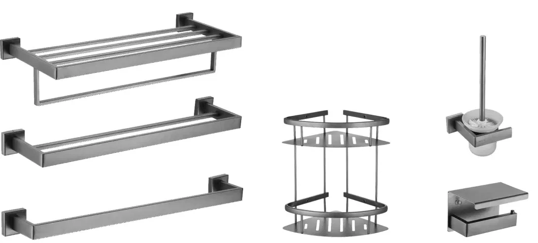 OEM Different Colors/ Styles Wall-Mount Bathroom Hardware Sets SUS304 Material Stainless Steel/ Brass/ Zinc Alloy/ Aluminum Alloy