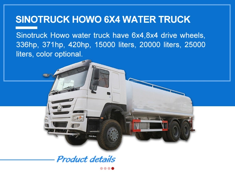 Sinotruck HOWO 371HP 6X4 Stainless Steel Drinking Water Truck