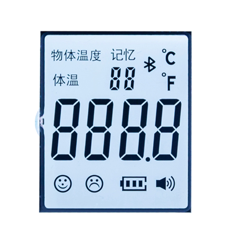 Factory Custom Tn Monochrome 7 Segment LCD Display for Forehead Thermometer Gun