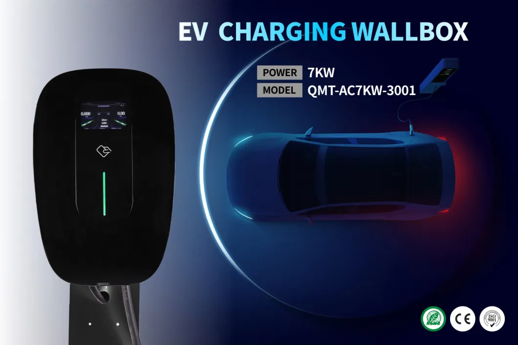 Factory OEM Electric Vehicle Charging Station Ground Mount 7kw AC EV Charging Pile APP Electric Car Charger