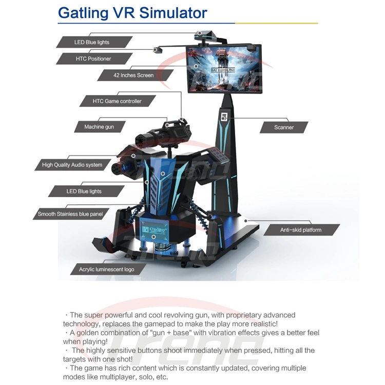 360 Degree Panoramic Gatling Virtual Reality Simulator 9d Vr Shooting Game Cinema