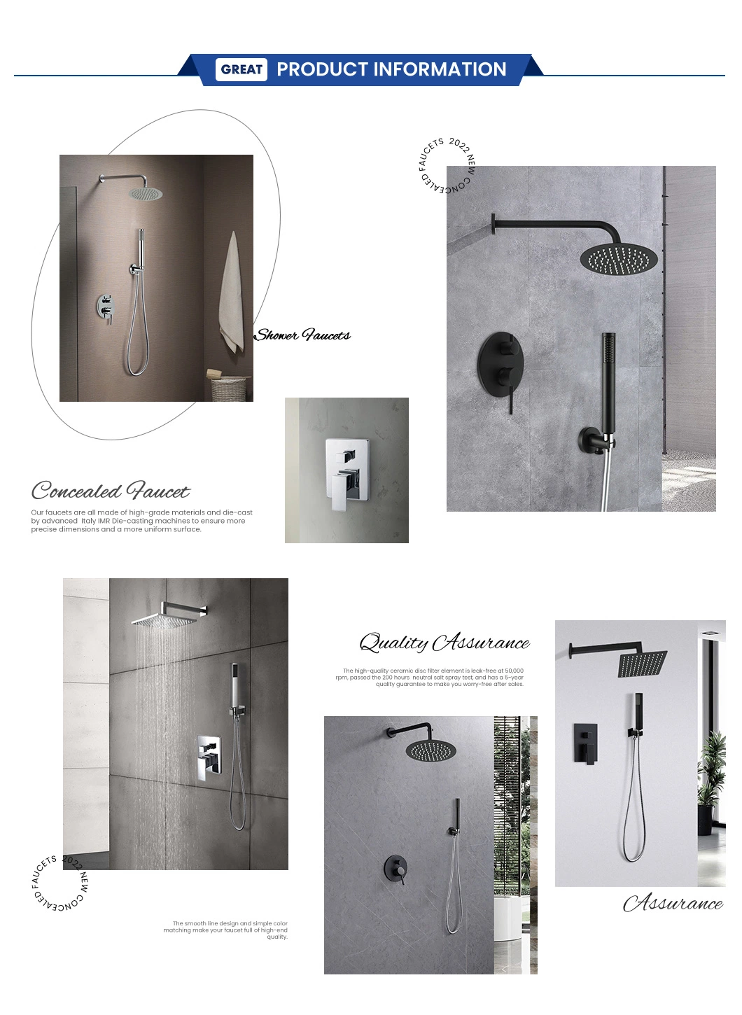 Great Chrome Concealed Shower System Mixers Factory Concealed Vertical Shower Faucet China Gl5025A501 Shower Faucet Fast Concealed Mixer Shower System Faucet