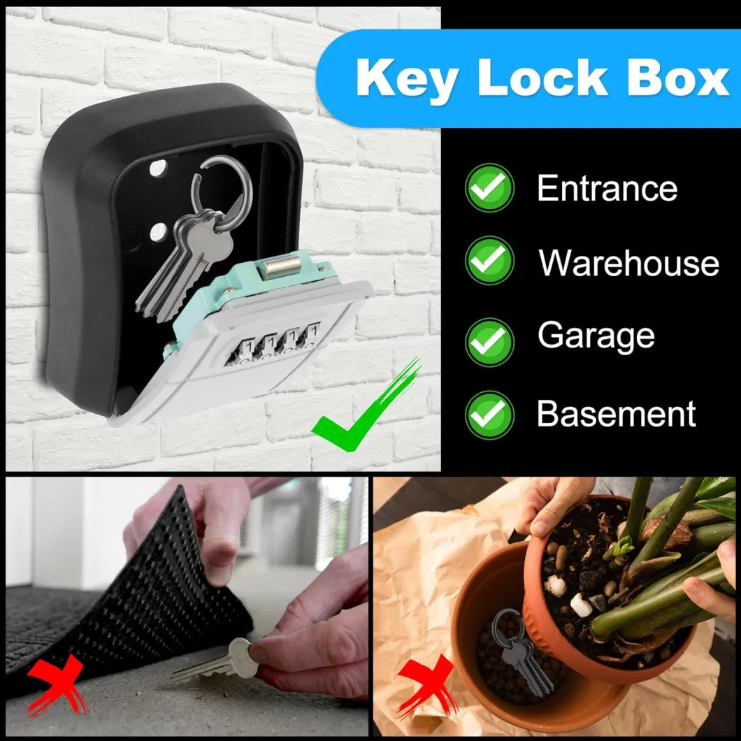 Outdoor Plastic Wall Mounted Waterproof Lock Box for House Keys