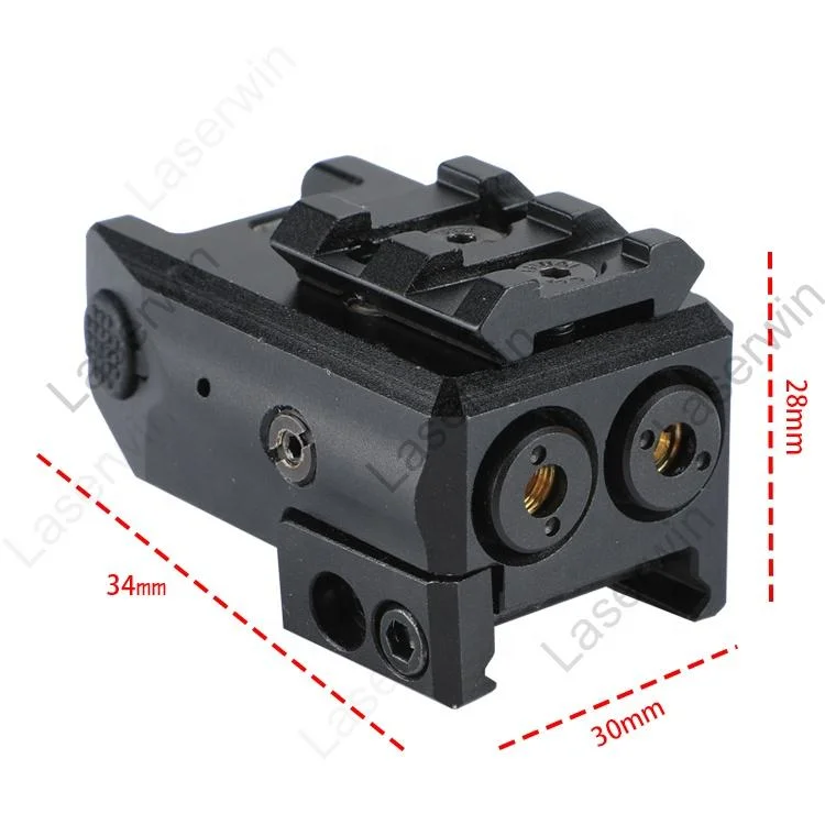 Compact Dual Aiming Tactical Rail Laser Sight Green &amp; Red Laser Sight USB Rechargeable Picatinny Rail Mount Low Profile for Gun