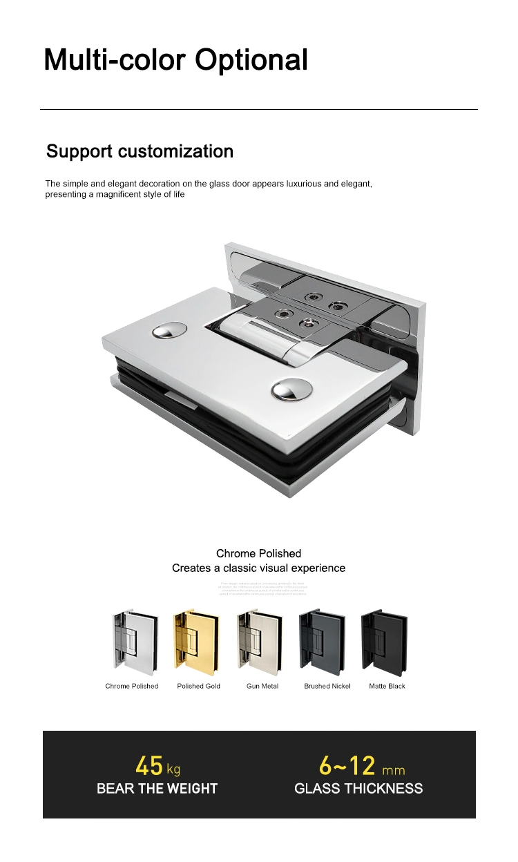 High Quality Glass to Wall 90 Degree Shower Hinge Bathroom Adjustable Door Hinge Gh1501A-L