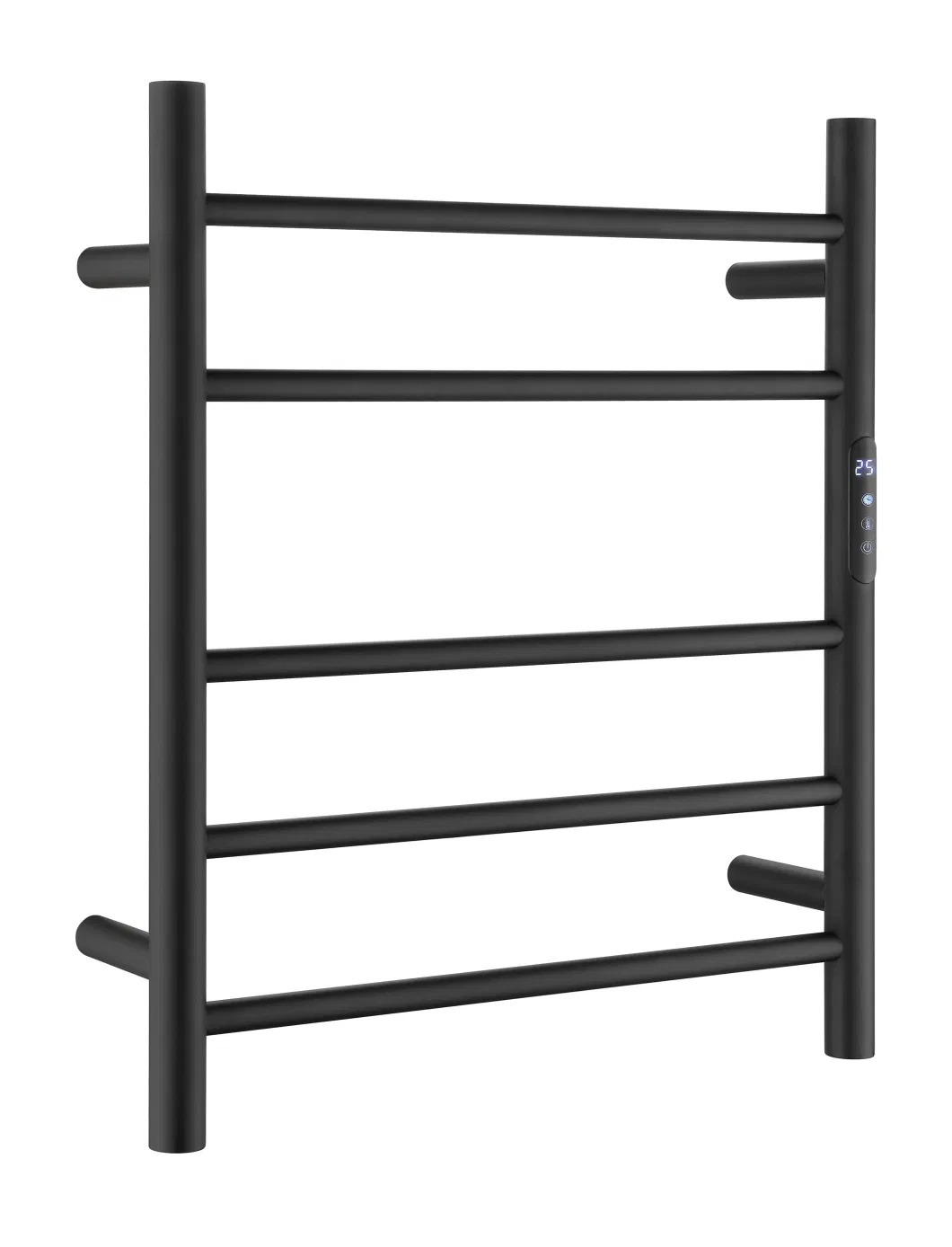 Durable Stainless-Steel Matte Black Bathroom Top Shelf 4 Bar Towel Heater Rack