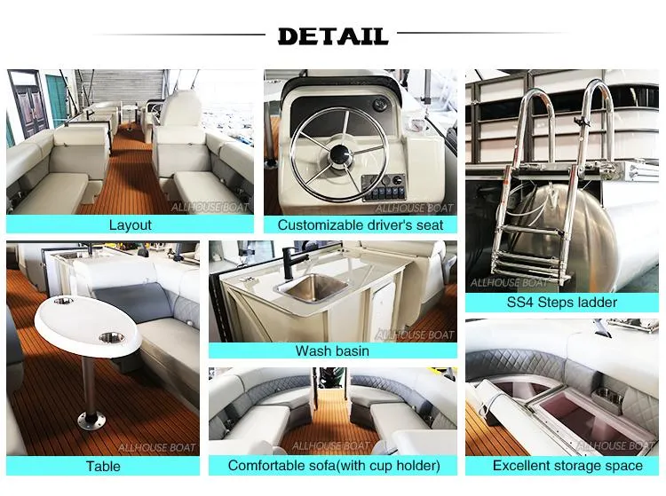 29 FT Yacht Large Family Pontoon Boat with a Toilet and Shower