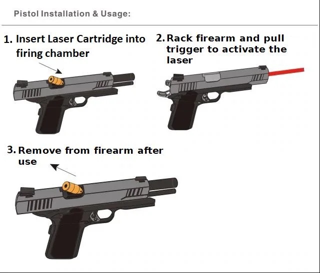 9mm Red Laser Training Bullet for Laser Firearm Training