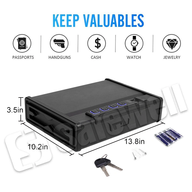 Safewell Heavy Steel Construction Portable Small Metal Quick Access Portable Biometric Gun Safe for Gun