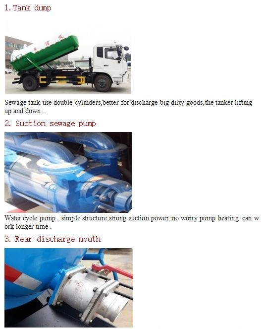 HOWO 4X2 Vacuum Suction Truck 5cbm 5liters 5m3 Sewage Suction Truck for Good Price