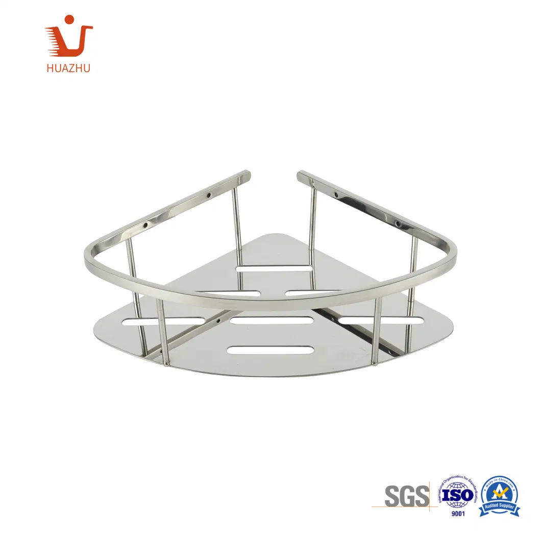 OEM Zamak Bathroom Rack SUS304 Storage Shelf Shower Corner Basket Toilet Triangle Basket