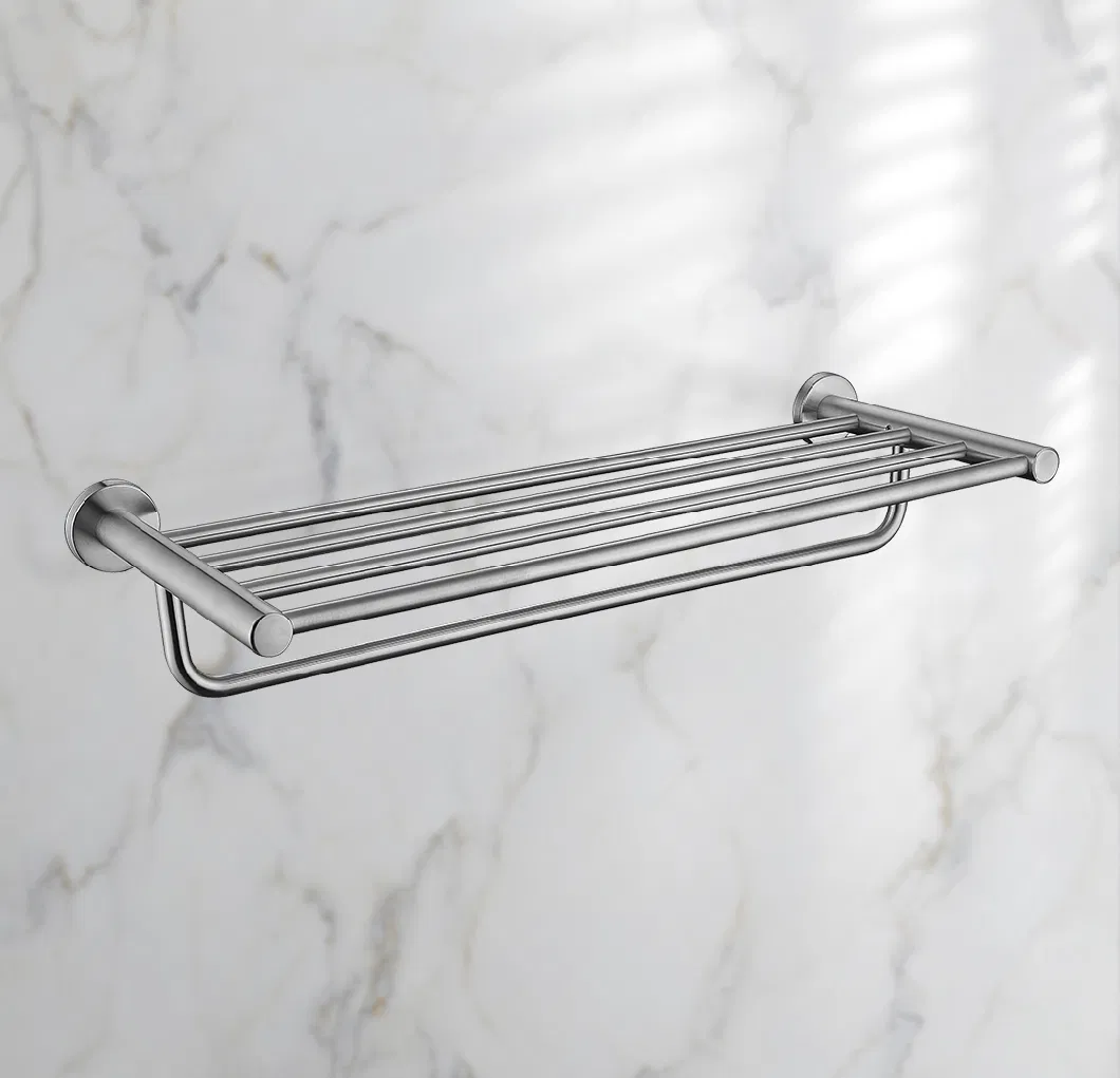 Hotel Towel Shelf Wall Mounted Stainless Steel Bathroom Towel Rack