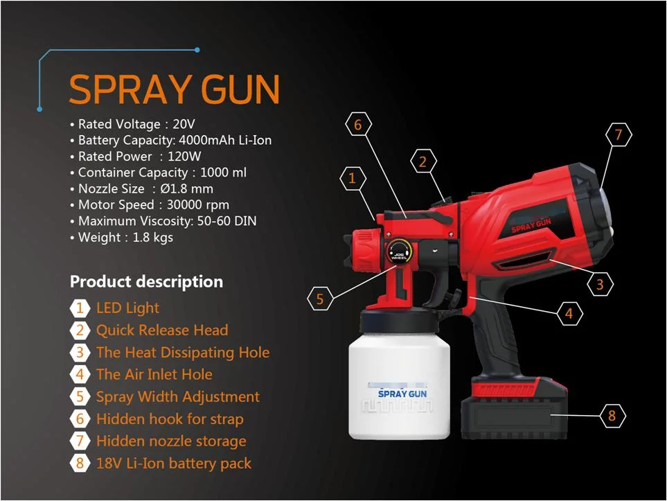 Light Industry Daily Use Electric Battery Alcohol Disinfection Painting Spray Gun