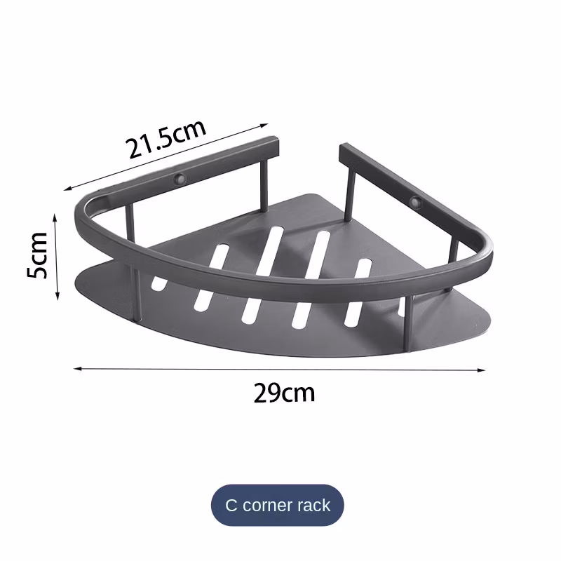 SUS304 Stainless Steel Bathroom Corner Shelf Storage Rack (Type C)