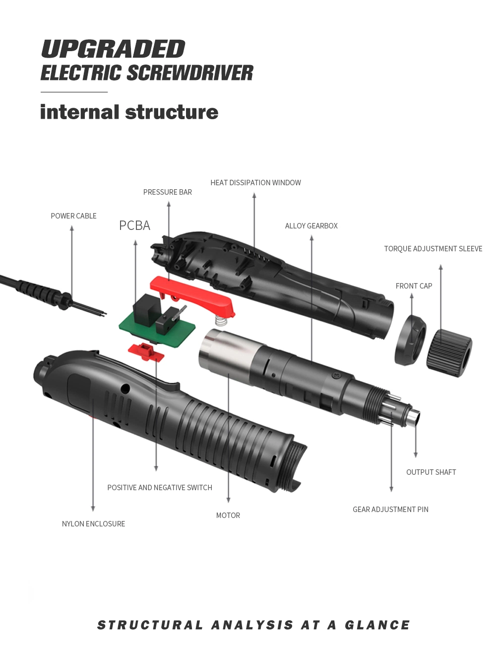 Mini Electric Screwdriver with Power Controller for Mounting Rack Screws pH635