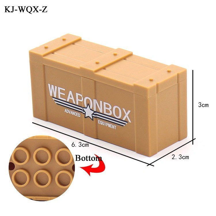 Ww2 Empty Plastic Weapon Storage Building Blocks Kids Legol Inspired ABS Plastic Gun Rifle Boxes Educational Construction Toys