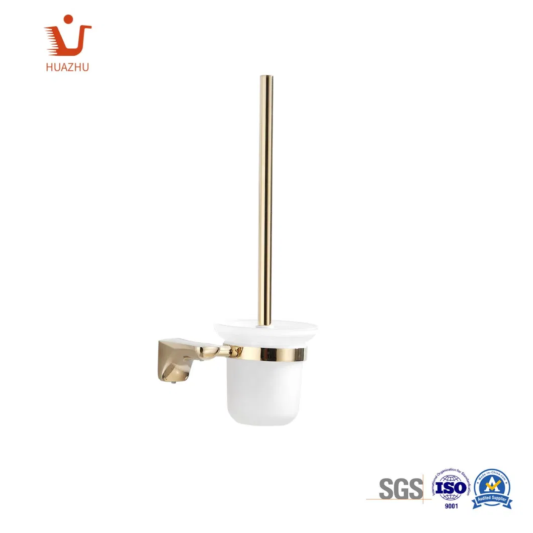 Plating Gold SUS304 Bathroom Hardware Sets Towel Rack Towel Bars Shower Shelf