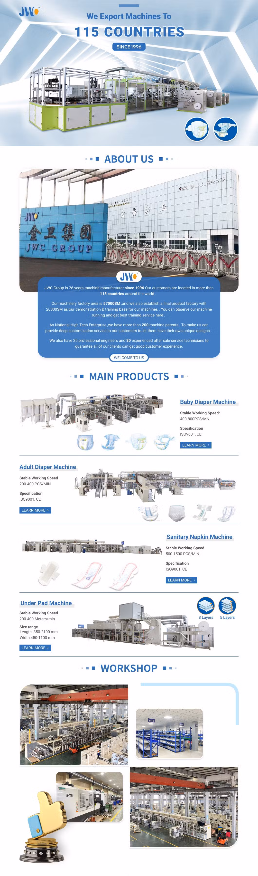 Laminated CE Approved Jwc Transparent Film for Baby Diaper Lady Sanitary Napkin Machine