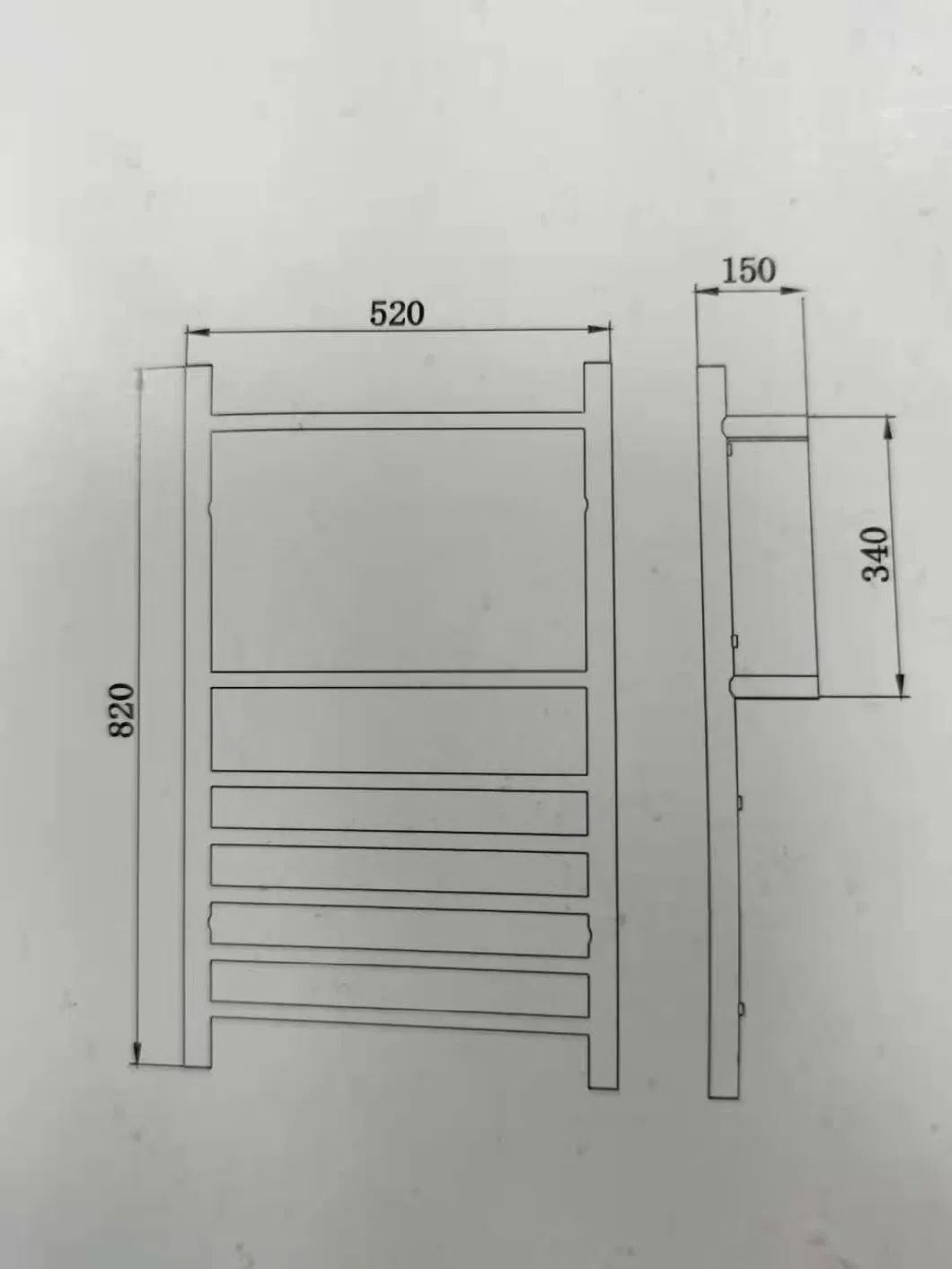 Stainless Steel Bathroom Accessories Wall Mounted Heated Towel Racks with Double Shelf