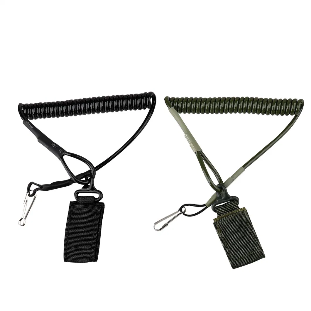 Spring Coiled Safety Lanyard Anti Robbery Antitheft Protective Elastic Gun Sling