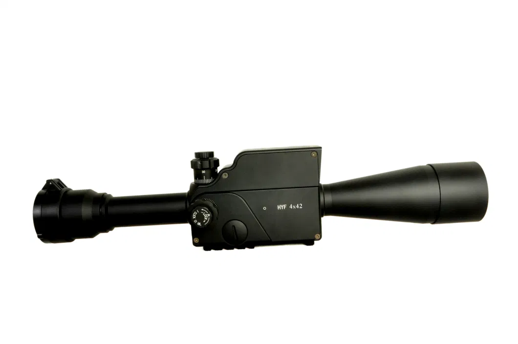 Long Range Over 1000m Distance Detectable IR Laser Rangefinder Dual Reticles Tactical Hunting Lrf Ranging 4X42 Weapon Telescopic Ranging Scope