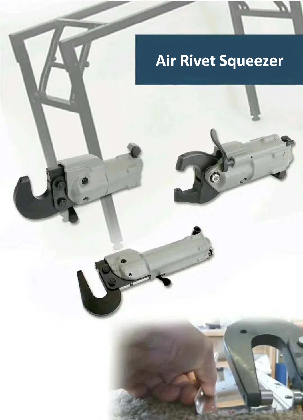 C Style Riveter Air Rivet Squeezer for Display Rack Riveting