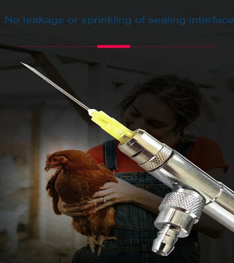 Manual Avian Pox Syringe Easy Operation Double Needle Fowl Pox Needle for Chicken Duck Pigeon Bird