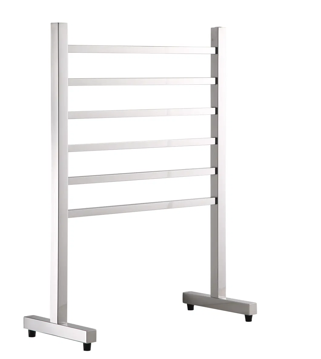 Towel Warmer 6 Bar Freestanding Electric Heated Towels Rack Floor-Standing Bathroom Drying Rail Space Saving Removable Towel Racks for Bathroom