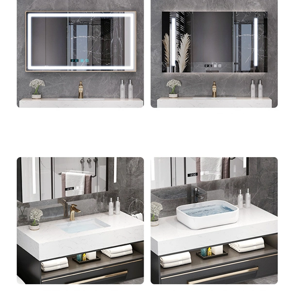 Nordic Bathroom Cabinet Combination Bathroom Sink Basin Toilet Marble Vanity Smart Mirror Cabinet