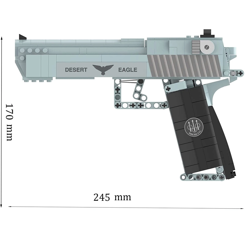 528 PCS Gun Building Toy Desert Eagle Pistol Model Kit Toy Machine Weapon Set Educational Construction Toy Building Block Gun