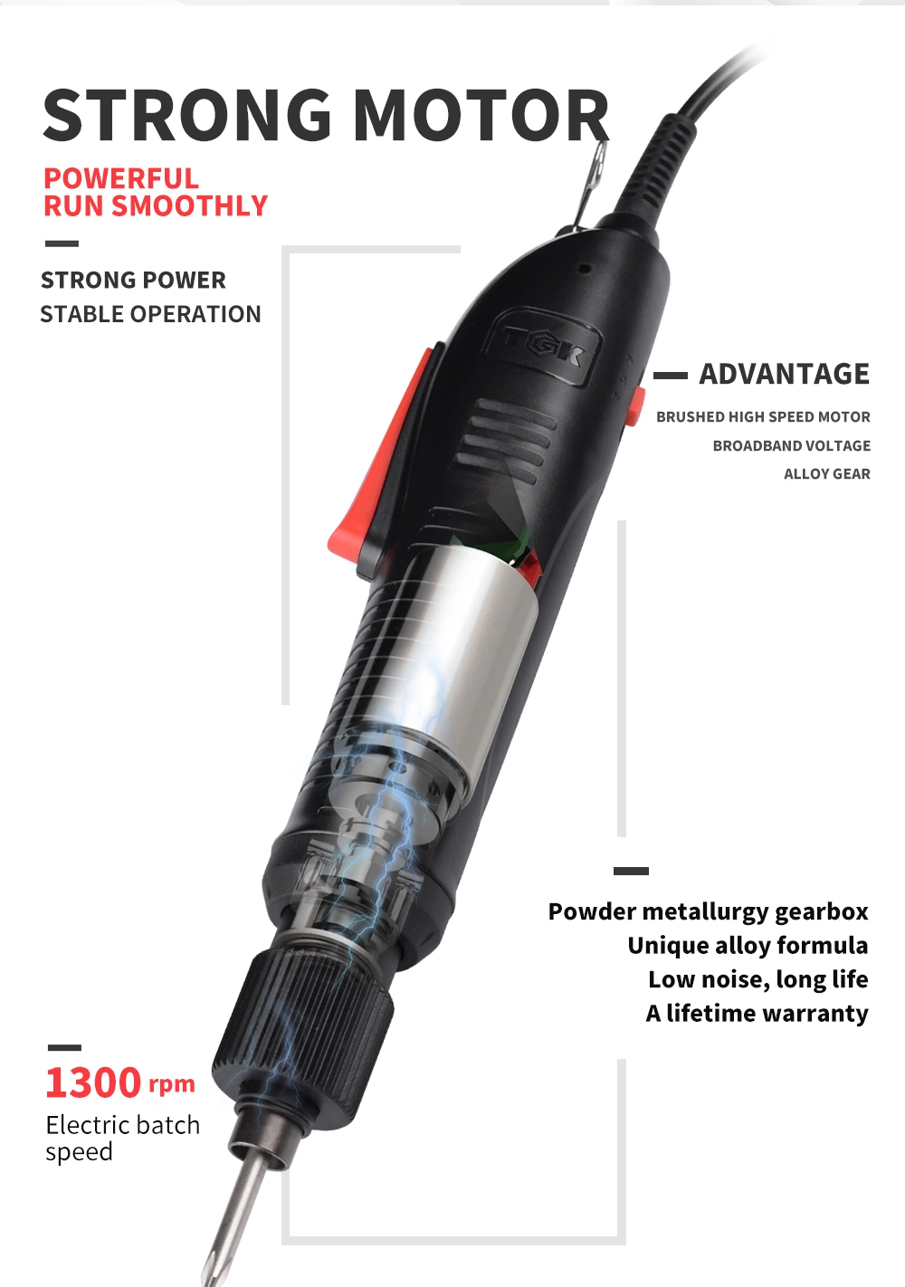 Mini Electric Screwdriver with Power Controller for Mounting Rack Screws pH635