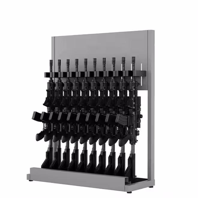 Heavy Duty Wall Mount Garage Gun Holders Display Racks Adjustable Slots Metal Wall Gun Rack