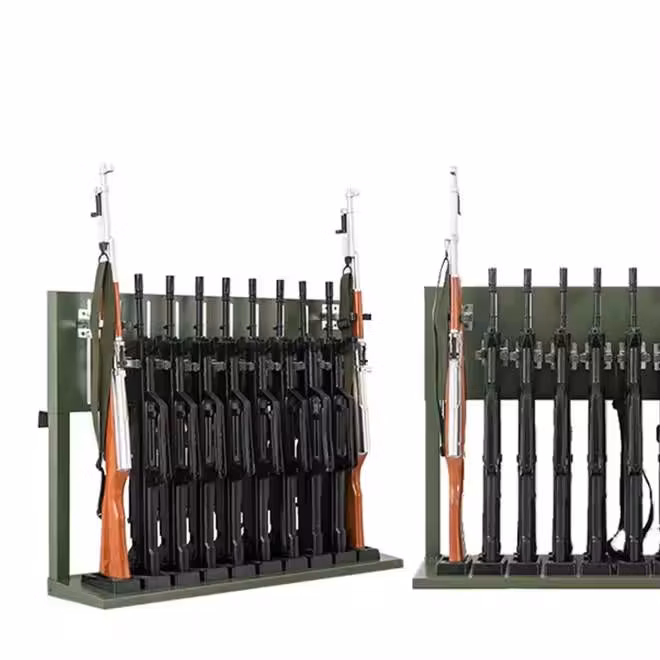 Heavy Duty Wall Mount Garage Gun Holders Display Racks Adjustable Slots Metal Wall Gun Rack