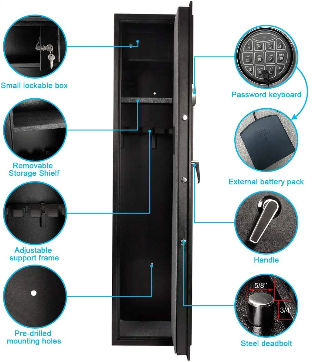 Factory Direct Sales Mechanical Key Lock Storage 5 Gun Safe Box