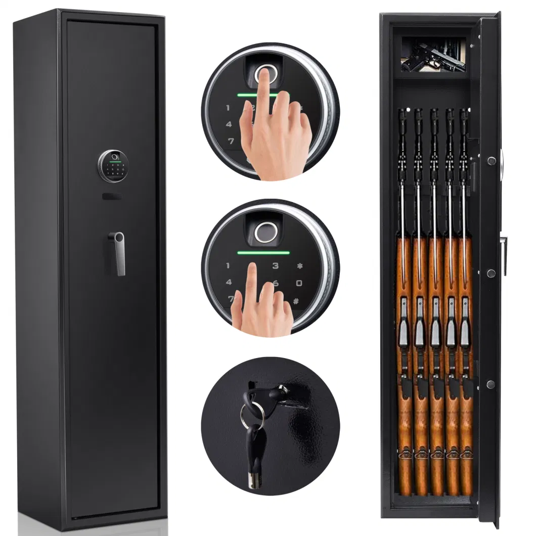 Fingerprint and Digital Key 5 Guns Storage Gun Safe