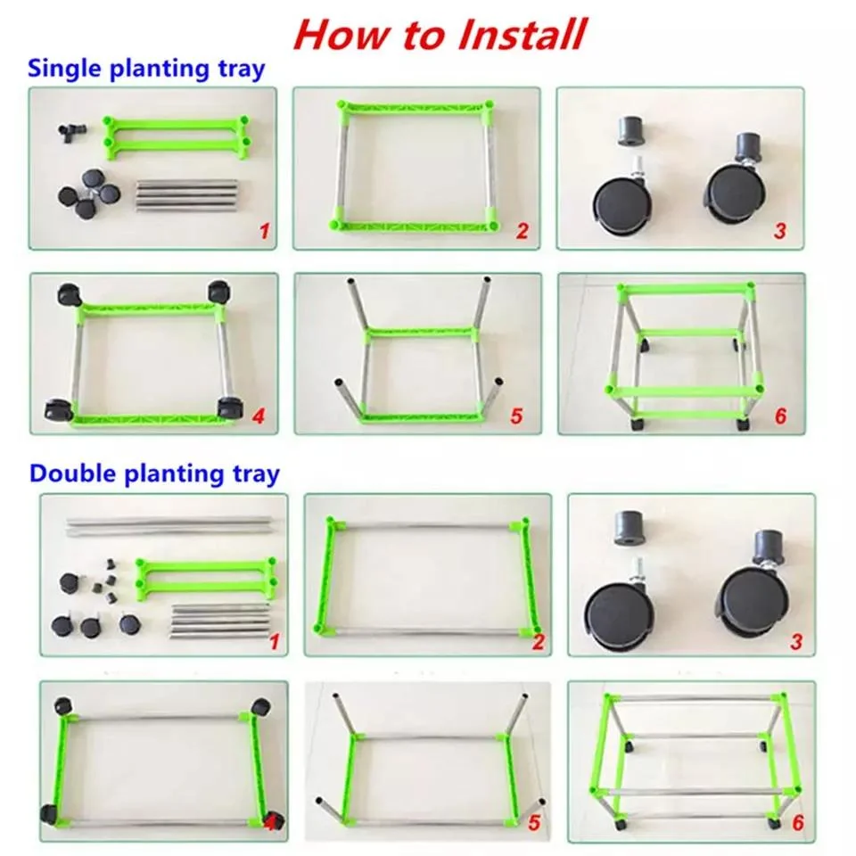 High Quality Planting Plastic+Stainless Sprouting Shelves Seedling Frame Rack Seed Trays Shelf