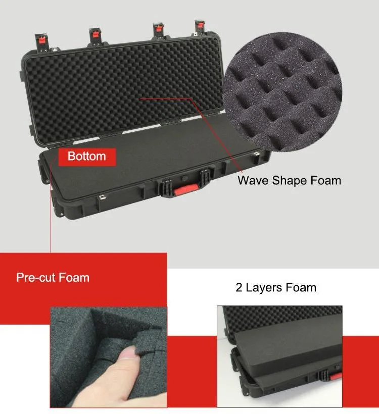 Multi-Functional PP Hard Case Waterproof Hunting Tactical Gun Storage Suitcase Box