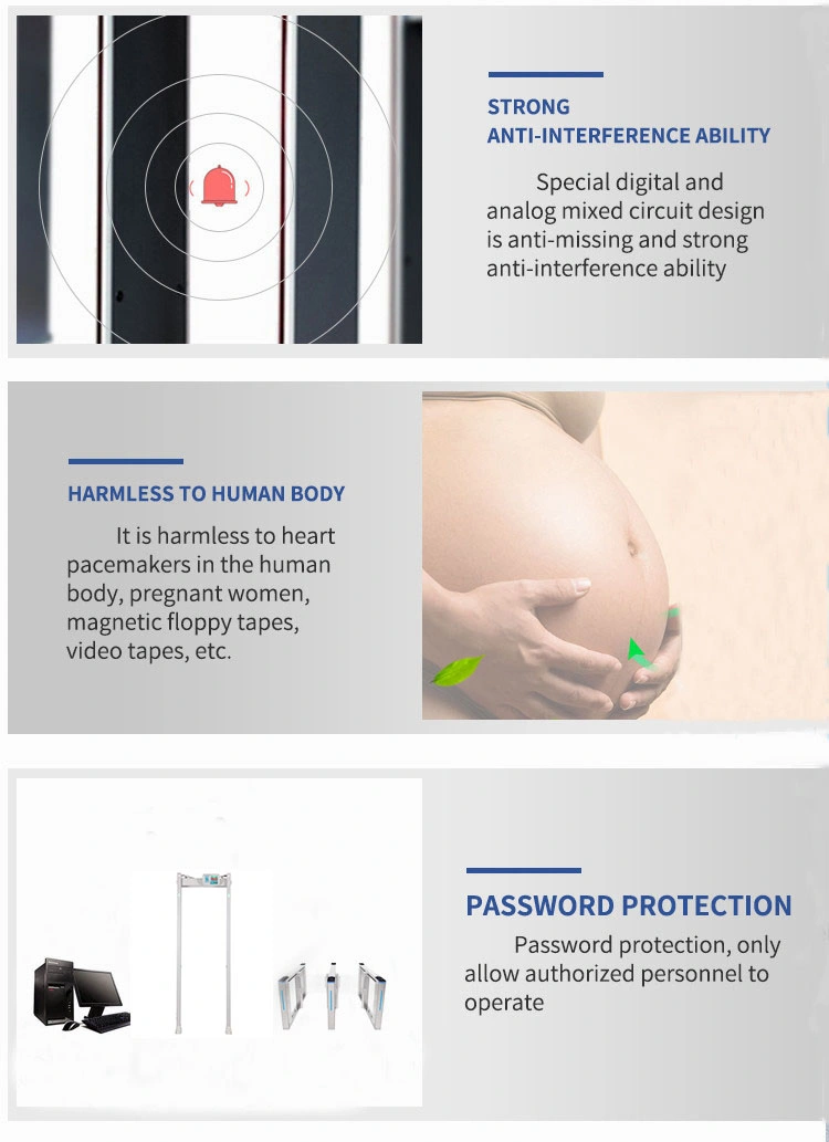 Door Walk Through Metal Detector Detecting Gate for Weapons Concealed Contraband