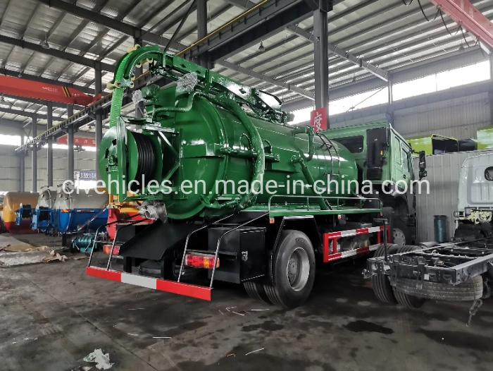 HOWO 9cbm Sewage Tank Italy Moro Pump Fecal Vacuum Suction Truck