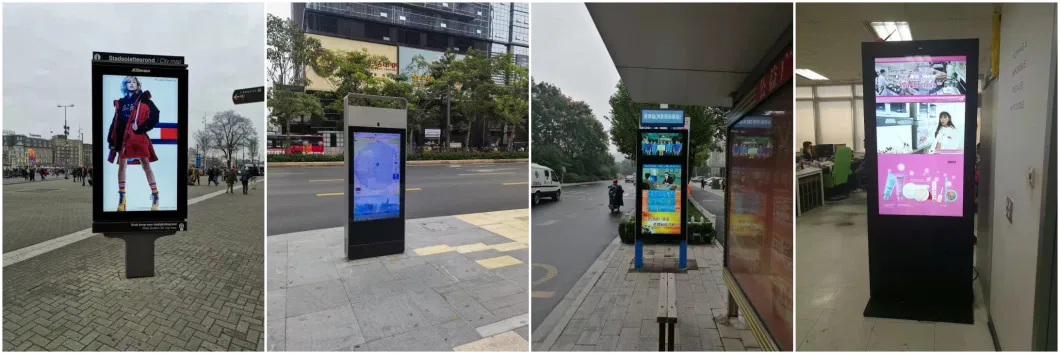 43 Inch 3000 Nits Outdoor Waterproof Advertising Player IP65 Bus Shelter Gun Charge Touch Screen Kiosk