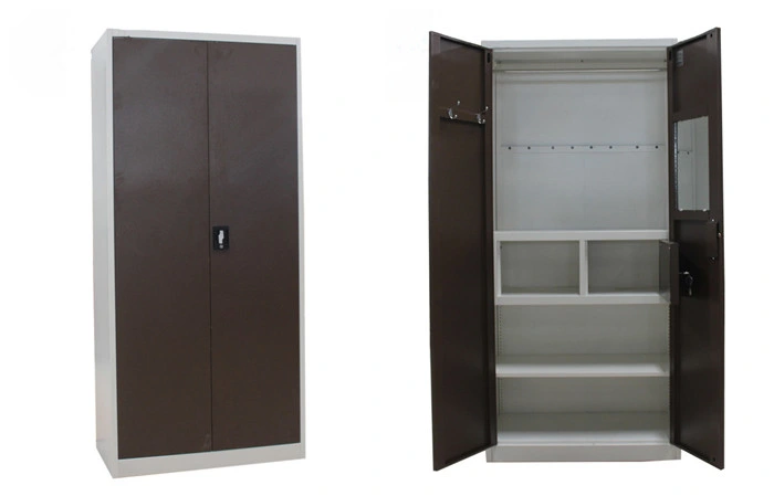 Wholesale Bedroom 2 Door Metal Wardrobe Design Cheap Metal Clothing Cabinet