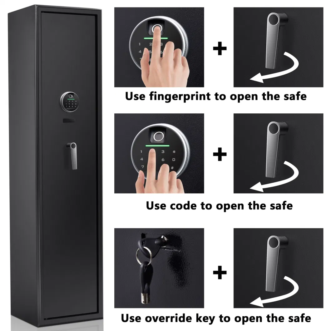 Fingerprint and Digital Key 5 Guns Storage Gun Safe