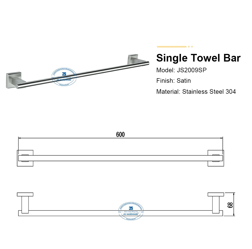 Hot Sales Hotel Single Bathroom Gun Grey Towel Bar Double Towel Bar