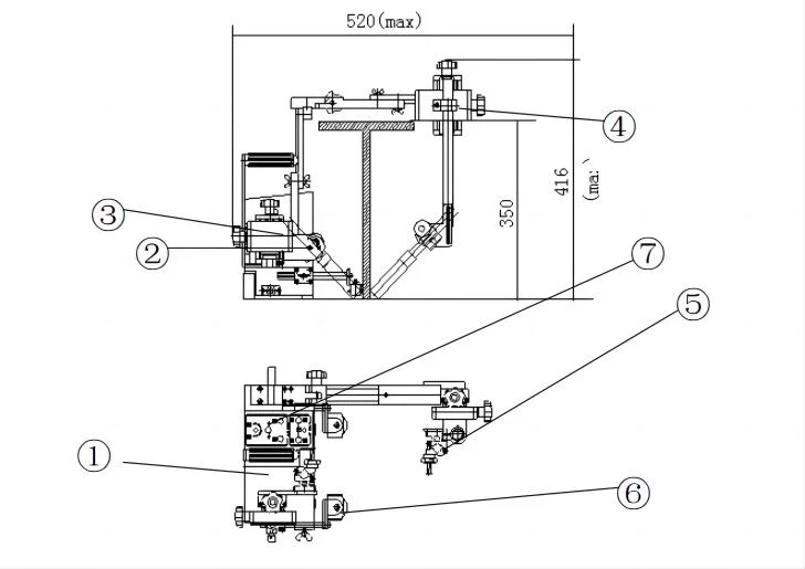 Horizontal Fillet Weld in Locomotives CO2 Welding Automatic Trolleys