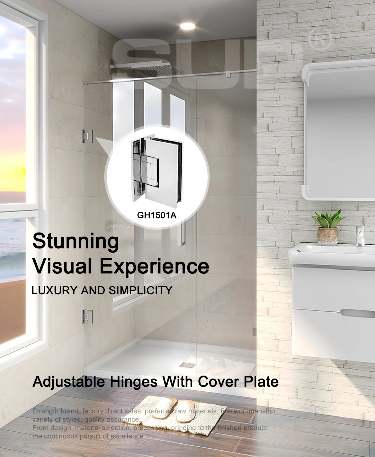 High Quality Glass to Wall 90 Degree Shower Hinge Bathroom Adjustable Door Hinge Gh1501A-L