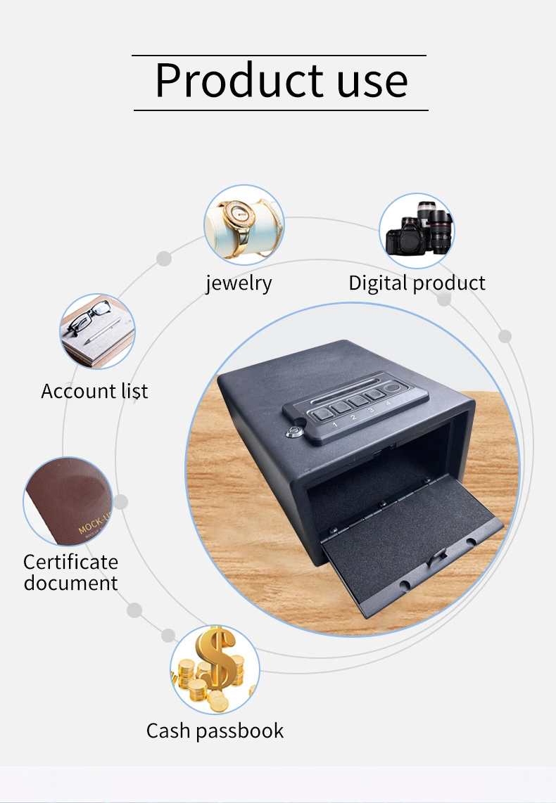 Best Quick Access Biometric Fingerprint Handgun Safe with Rack and Holder