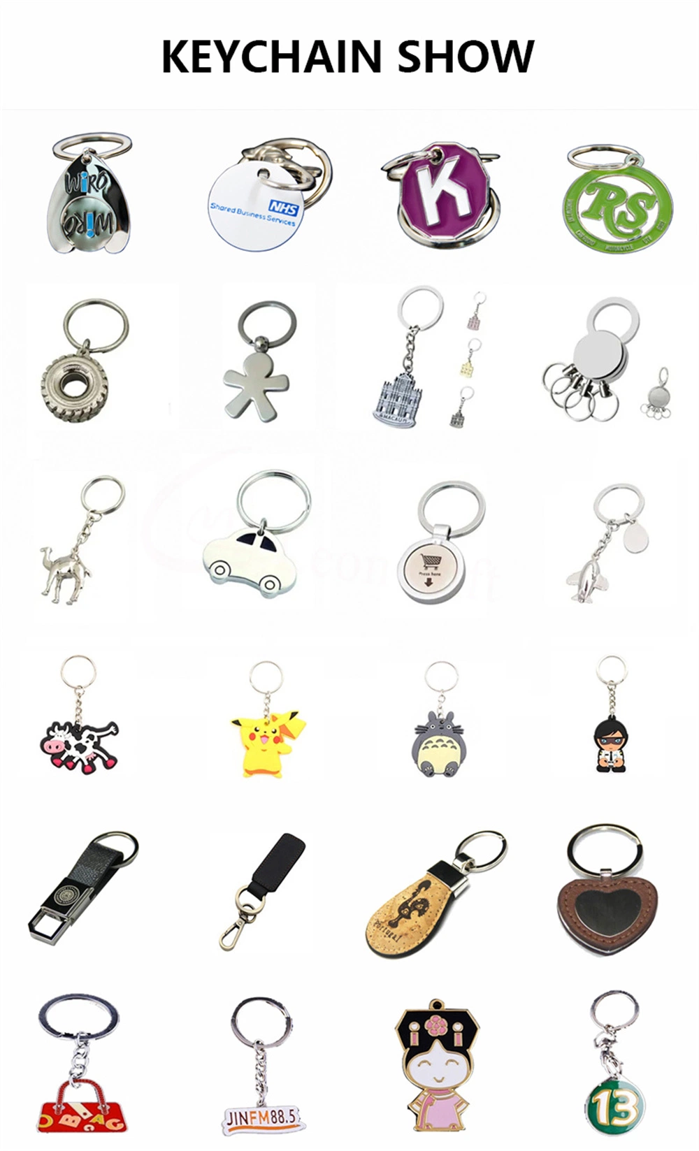 Wholesale Custom Logo 3D Key Chain Pokemon Kawaii Gun Safety Promotional Keychains Luxury Carabiners for Women Alloy Metal Keychain