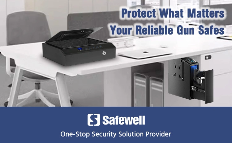 Safewell Biometric Fingerprint Steel Car Portable Secure Bedside Gun Safes Locking Gun Cabinet