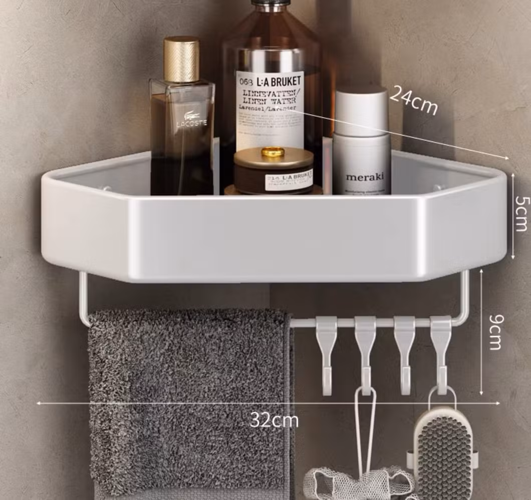 Triangle Perforation-Free Wall Mounted Bathroom Rack